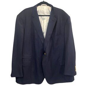 VITALE BARBERIS Men Blazer Size XL Wool Super 110 CANONICO STITCHED Blue Classic